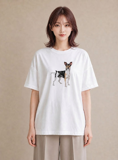 Tシャツ レディース 老犬 犬 いぬ イラスト 淡色 ルームウェア ギフト 白T