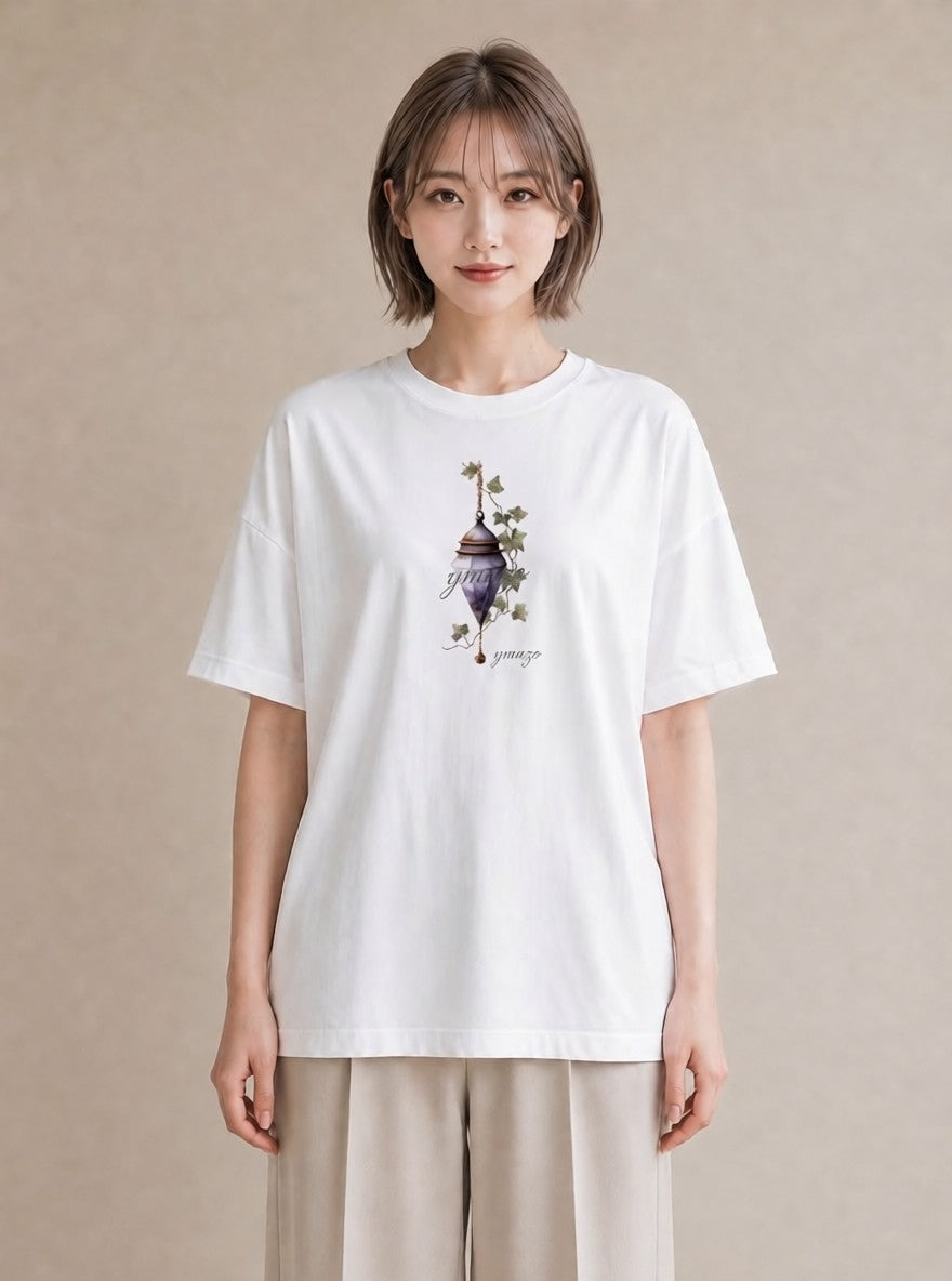 Tシャツ レディース 街灯 夜霧 夜 ナチュラル アンティーク イラスト ヴィンテージ風 親子 20代 白T