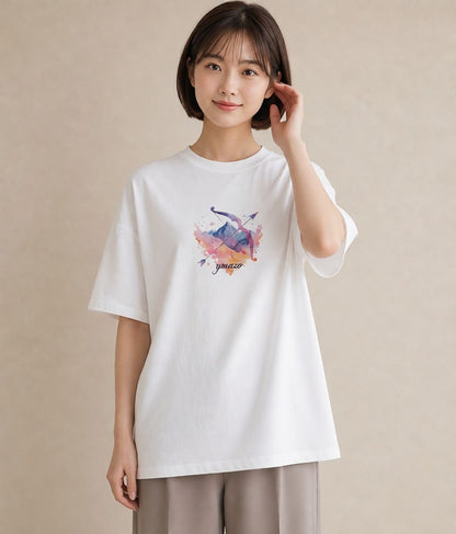 プリントTシャツ レディース 蟹座 星空 宇宙 イラスト こなれ感 秋コーデ おしゃれギフト 白T