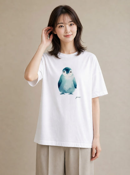 デザインTシャツ レディース 文鳥 ペット 動物 イラスト モード 送別ギフト 通勤 白T
