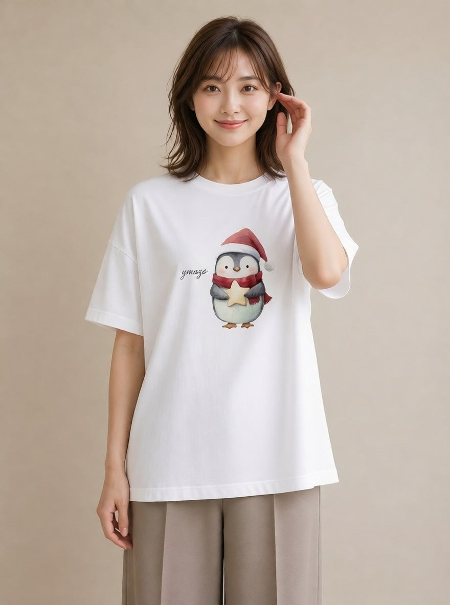 グラフィックTシャツ レディース コウテイペンギン 動物 アニマル イラスト ボタニカル デート 帰省 白T