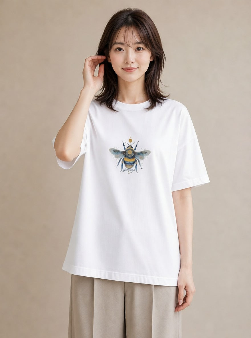 デザインTシャツ レディース ホタル 昆虫 虫 イラスト 個性的 散歩 お出かけ 白T