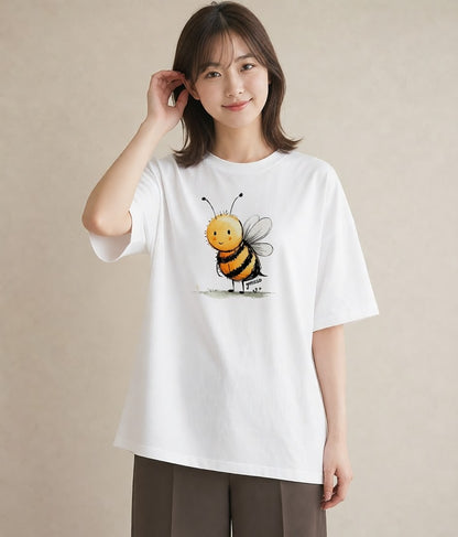Tシャツ レディース ハニー 食べ物 フード イラスト 韓国風 誕生日プレゼント 綿100 白T