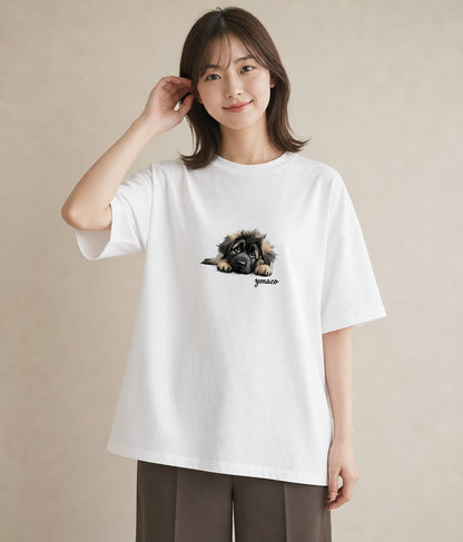 グラフィックTシャツ レディース 子犬 犬 いぬ イラスト 北欧風 女子会 お揃い 白T