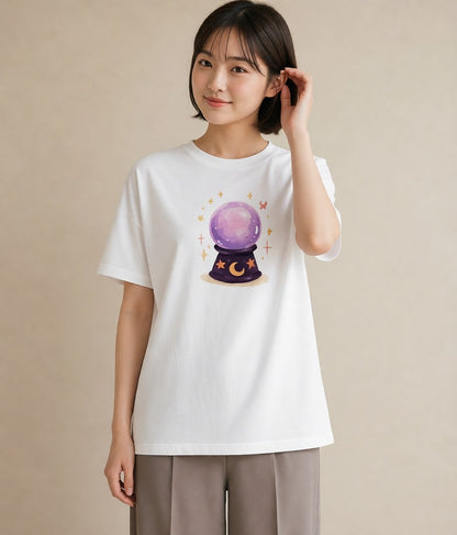 デザインTシャツ レディース 蟹座 星空 宇宙 イラスト 個性的 ビーチ デイリーウェア 白T