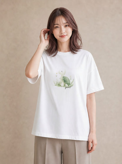 デザインTシャツ レディース チンアナゴ 海の生き物 海 イラスト 上品 ミセス 春コーデ 白T