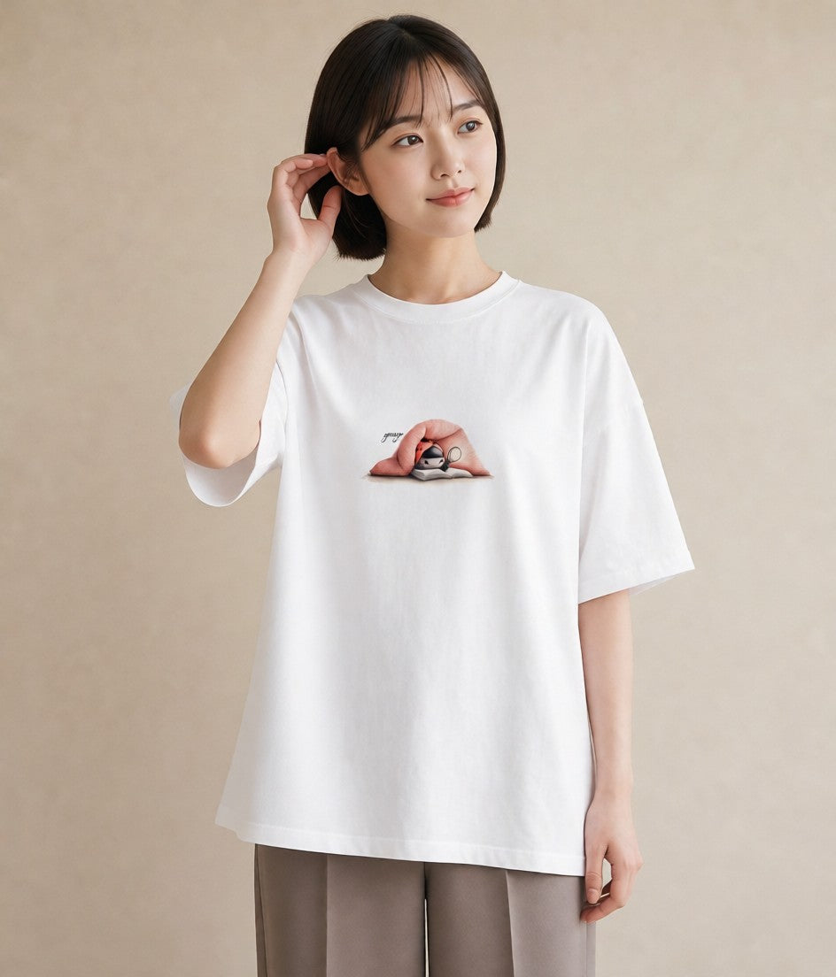 半袖Tシャツ レディース てんとう虫 昆虫 虫 イラスト アート風 姉妹 送別ギフト 白T