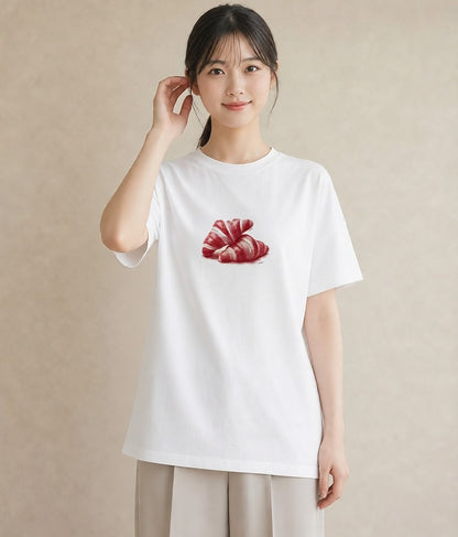半袖Tシャツ レディース パン ベーカリー イラスト ポップ ルームウェア ギフト 白T