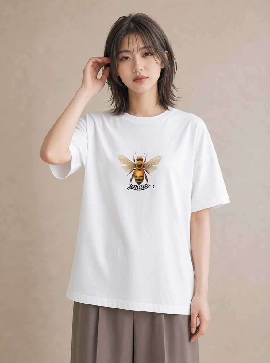 Tシャツ レディース みつばち 昆虫 虫 イラスト ポップ 旅行用 海 白T