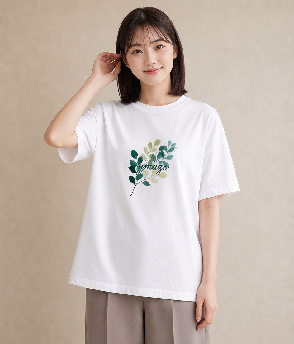 Tシャツ レディース ハーブ 植物 ボタニカル イラスト 休日コーデ 通勤 在宅 白T