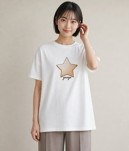 グラフィックTシャツ レディース 天の川 星空 宇宙 イラスト おしゃれギフト 社会人 白T
