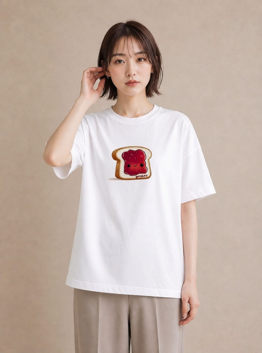 プリントTシャツ レディース 食パン 食べ物 フード イラスト 北欧風 ホワイトデー 春服 白T