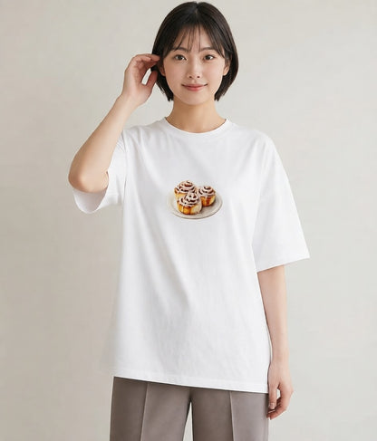 デザインTシャツ レディース ベーグル 食べ物 フード イラスト ヴィンテージ風 カフェ服 クリスマス 白T