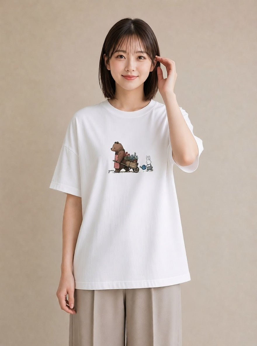 Tシャツ レディース さくら 桜 桜の枝 イラスト こなれ感 カフェ巡り 女子会 白T