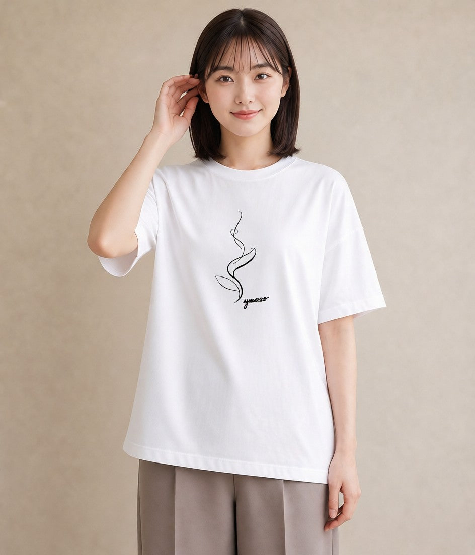 グラフィックTシャツ レディース コーヒー カフェ 珈琲 イラスト ナチュラル 親子 20代 白T