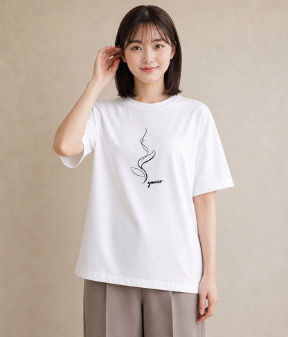 グラフィックTシャツ レディース コーヒー カフェ 珈琲 イラスト ナチュラル 親子 20代 白T