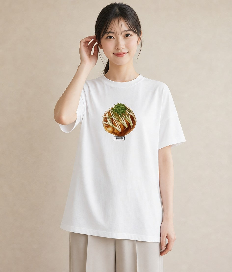 グラフィックTシャツ レディース たまご 食べ物 フード イラスト 抜け感 秋コーデ おしゃれギフト 白T