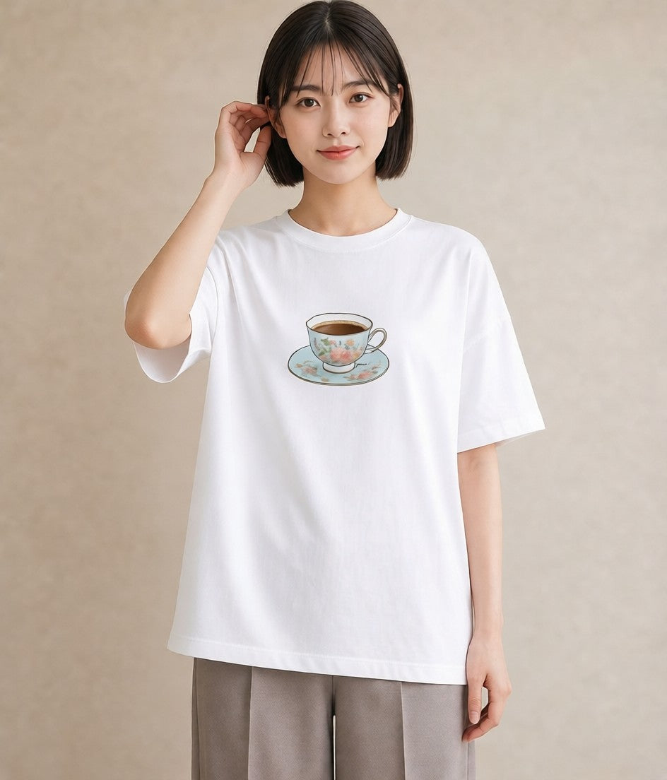 Tシャツ レディース ハーブティー 食べ物 フード イラスト 水彩風 母の日 ビーチ 白T