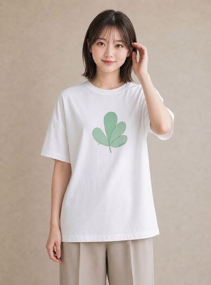 プリントTシャツ レディース ユーカリ 植物 ボタニカル イラスト モード 部屋着 女性向けギフト 白T
