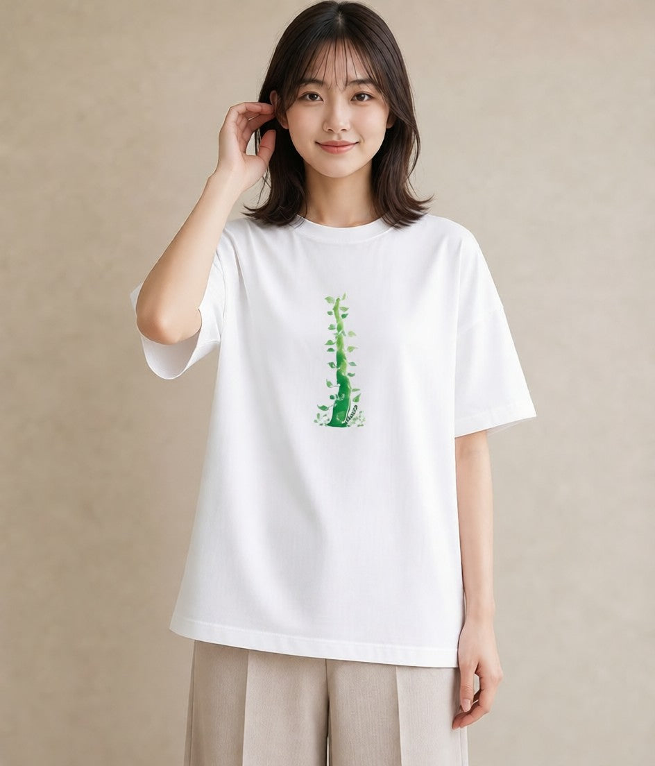 Tシャツ レディース 盆栽 植物 ボタニカル イラスト きれいめカジュアル 旅行用 海 白T