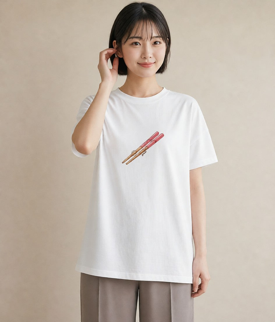 グラフィックTシャツ レディース だんご 食べ物 フード イラスト 20代 カジュアルコーデ 白T