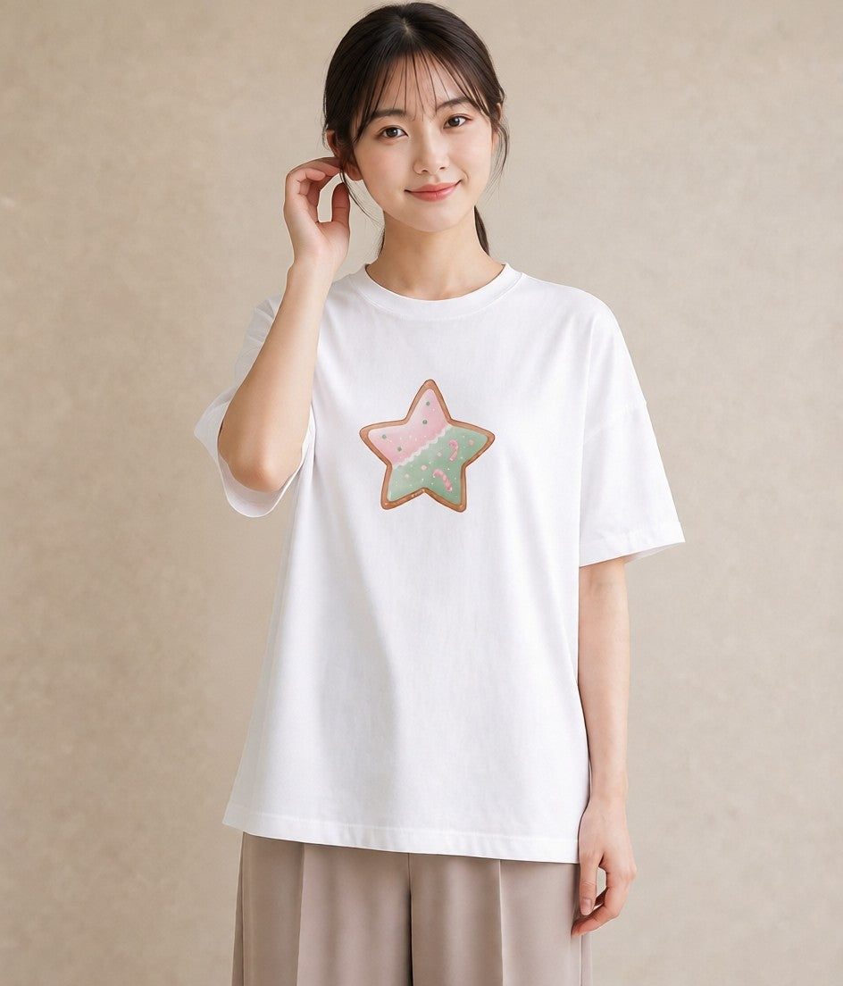 プリントTシャツ レディース キャンディ 食べ物 フード イラスト ガーリー 20代 カジュアルコーデ 白T