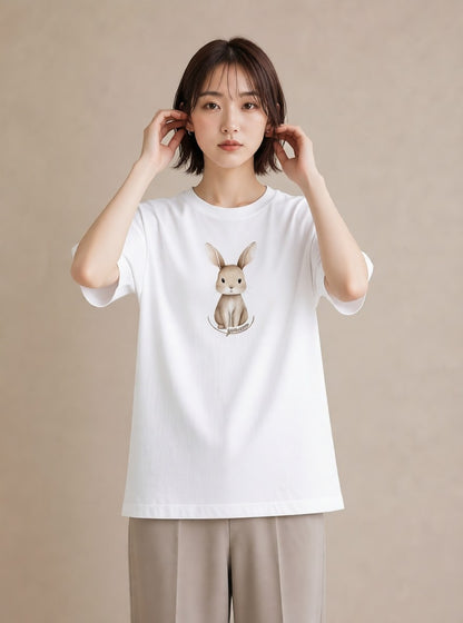 グラフィックTシャツ レディース ホーランドロップ ペット 動物 イラスト ゆるコーデ お揃い 親子 白T