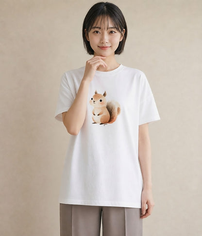 Tシャツ レディース どんぐり 植物 ボタニカル イラスト シック 姉妹 送別ギフト 白T
