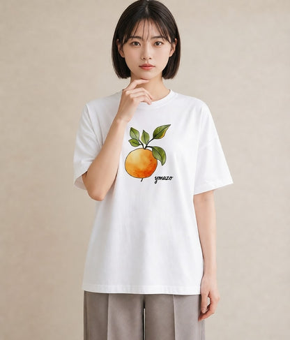 デザインTシャツ レディース もも 食べ物 フード イラスト ミニマル ママ カフェ服 白T