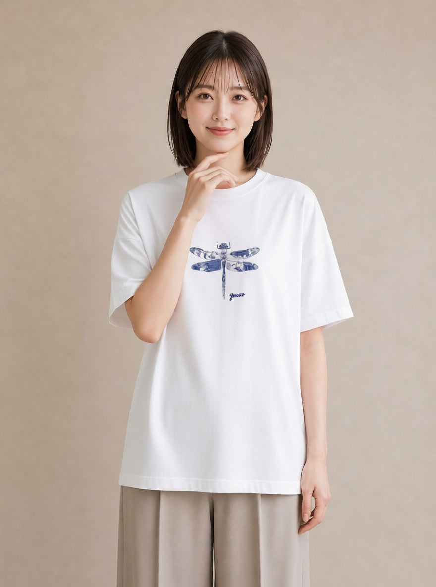 グラフィックTシャツ レディース とんぼ 昆虫 虫 イラスト ポップ 母の日 ビーチ 白T