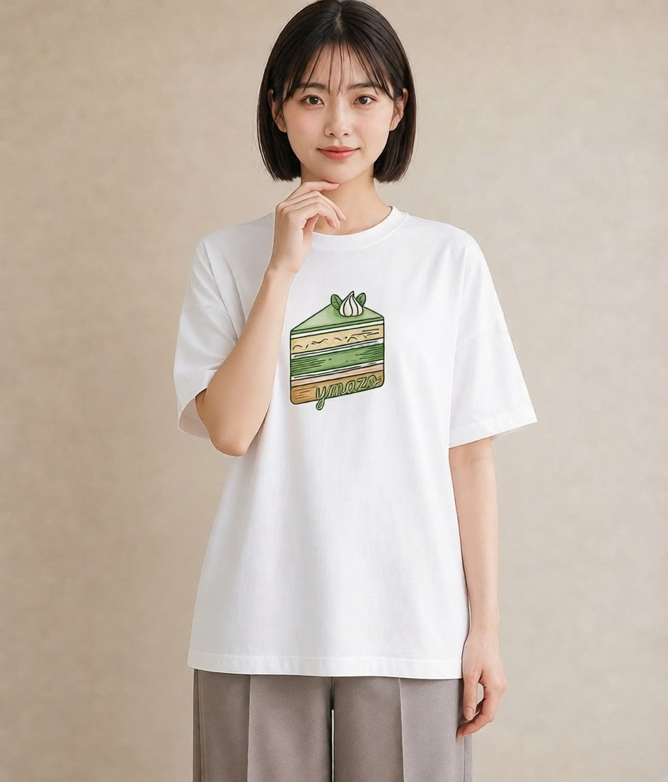 グラフィックTシャツ レディース プリン 食べ物 フード イラスト 普段着 週末コーデ 白T