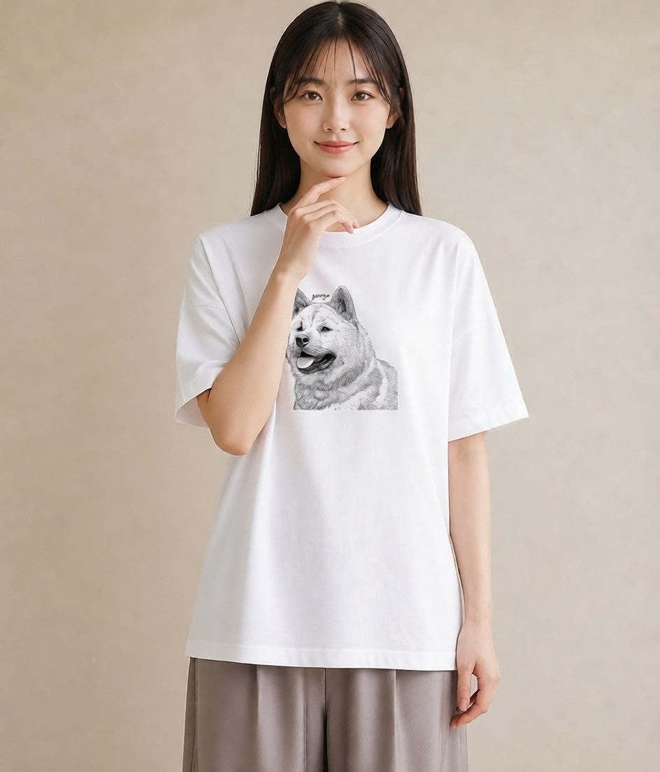 グラフィックTシャツ レディース 柴犬 しばいぬ 犬 いぬ イラスト 北欧風 女性向けギフト 散歩 白T