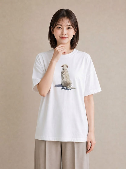 Tシャツ レディース ラブラドールレトリバー 犬 いぬ イラスト 淡色 デート 帰省 白T