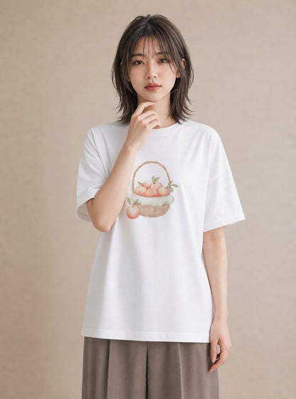Tシャツ レディース あんみつ 食べ物 フード イラスト ポップ 帰省 ラフ 白T