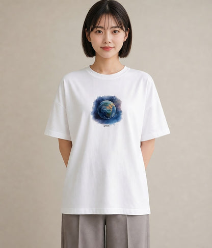 Tシャツ レディース 宇宙 星空 イラスト ユニーク レイヤード 友達ギフト 白T
