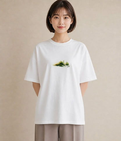 半袖Tシャツ レディース 雨上がりの小道 雨上がり 小道 ナチュラル アンティーク イラスト 可愛い 姉妹 送別ギフト 白T