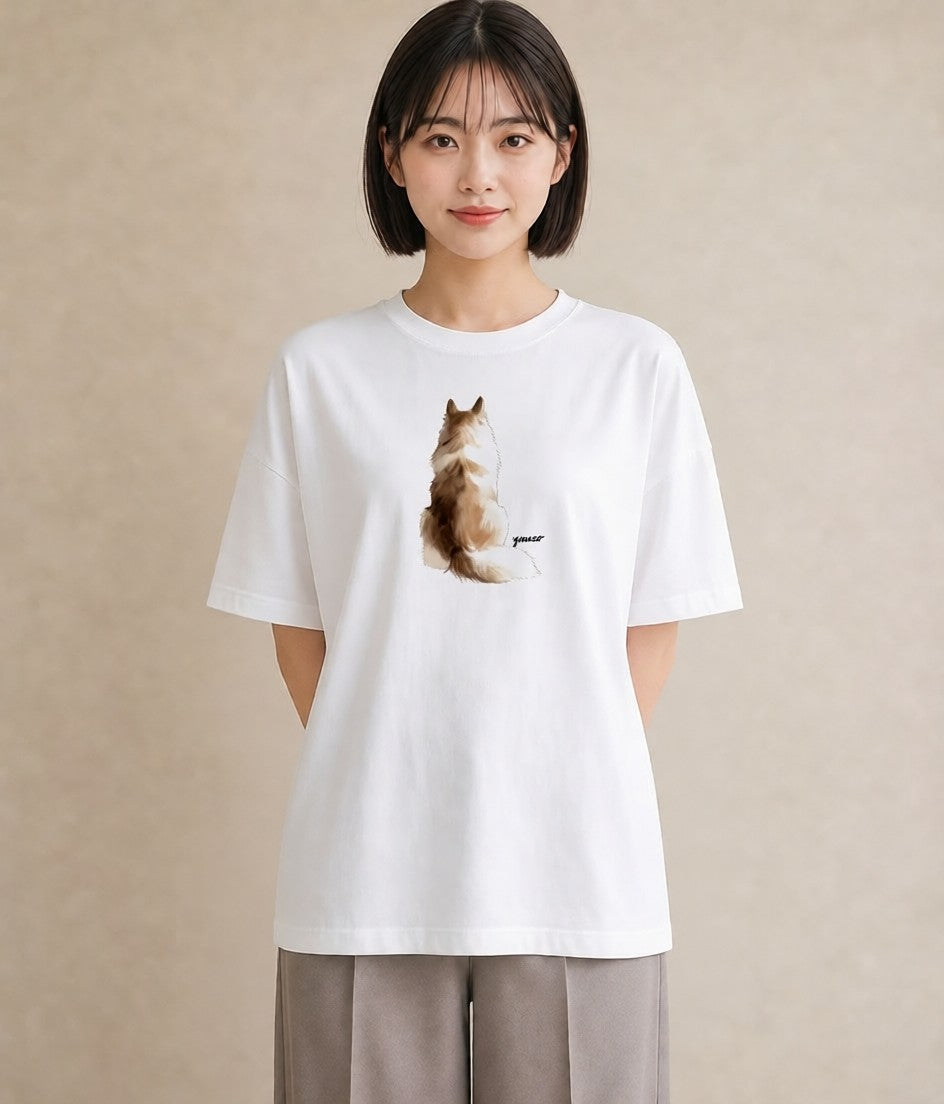 半袖Tシャツ レディース シャム柄 猫 ねこ イラスト 旅行コーデ 秋コーデ おしゃれギフト 白T
