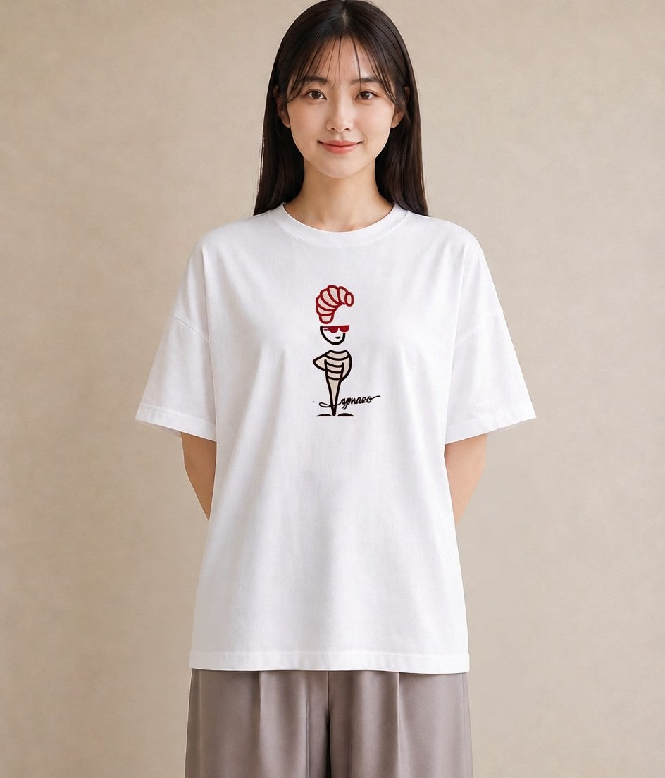 Tシャツ レディース パン ベーカリー イラスト モード 旅行用 海 白T