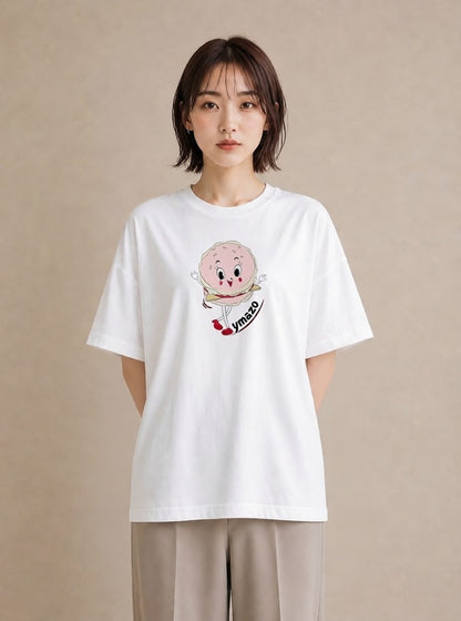 デザインTシャツ レディース ショートケーキ 食べ物 フード イラスト 可愛い カジュアルコーデ 買い物 白T