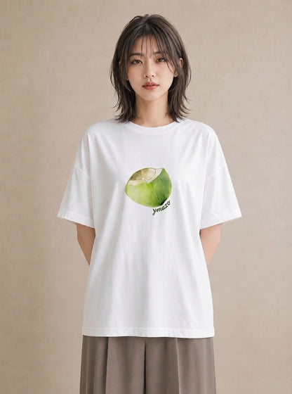 デザインTシャツ レディース おにぎり 食べ物 フード イラスト ヴィンテージ風 散歩 お出かけ 白T