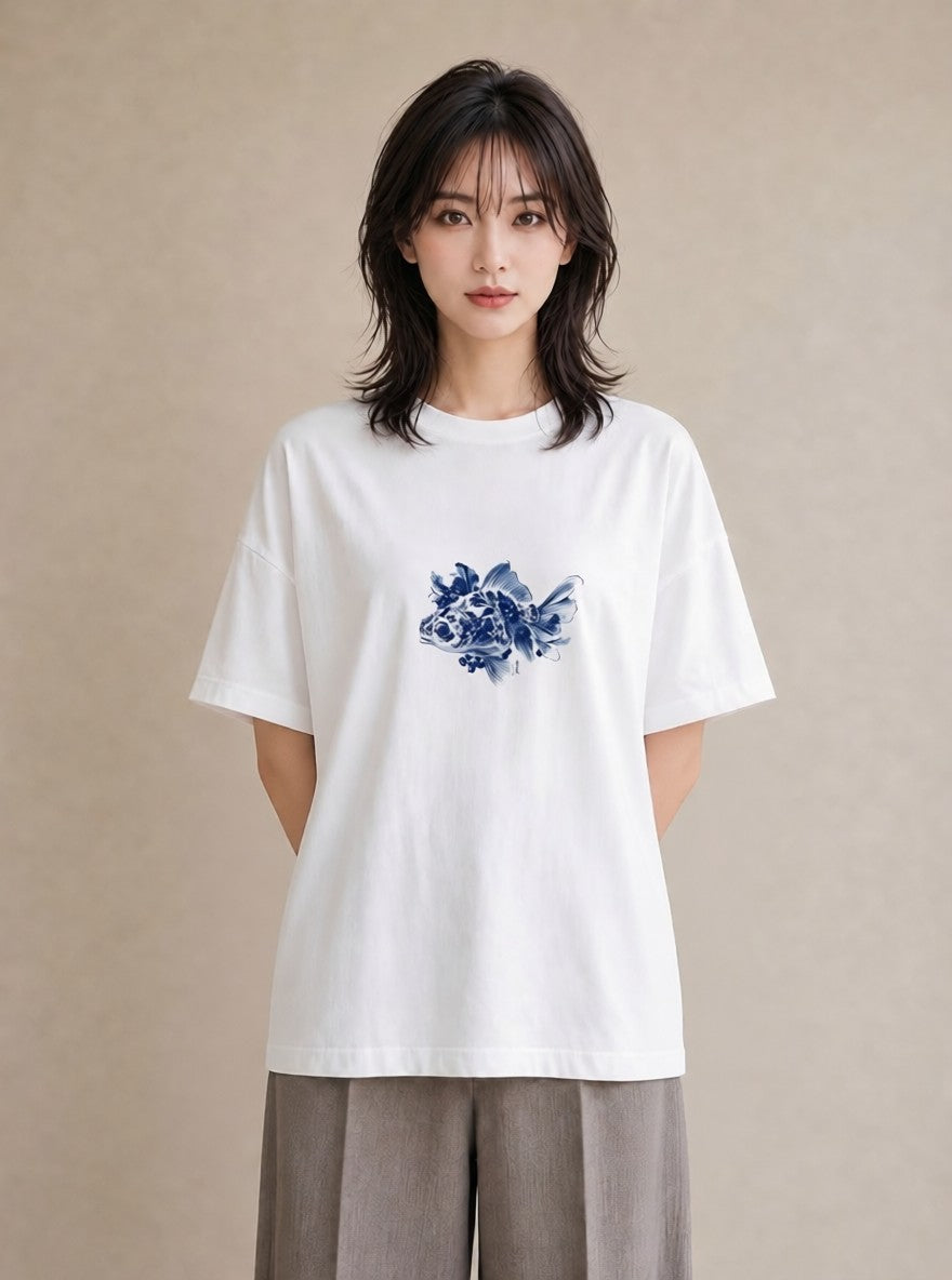 Tシャツ レディース ベタ ペット 動物 イラスト 上品 女子会 お揃い 白T