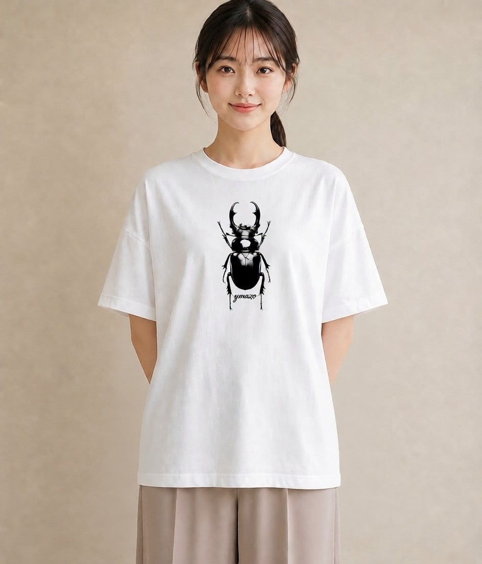 グラフィックTシャツ レディース カブトムシ 昆虫 虫 イラスト 休日コーデ ギフト 母の日 白T