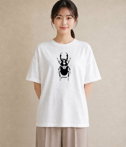グラフィックTシャツ レディース カブトムシ 昆虫 虫 イラスト 休日コーデ ギフト 母の日 白T