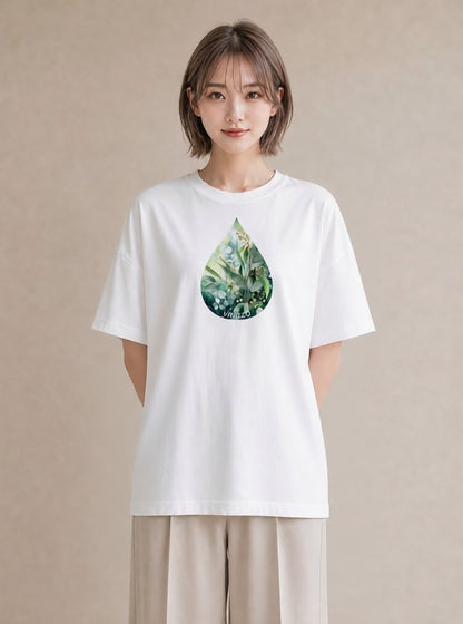 デザインTシャツ レディース ユーカリ 植物 ボタニカル イラスト 可愛い 通学 誕生日プレゼント 白T