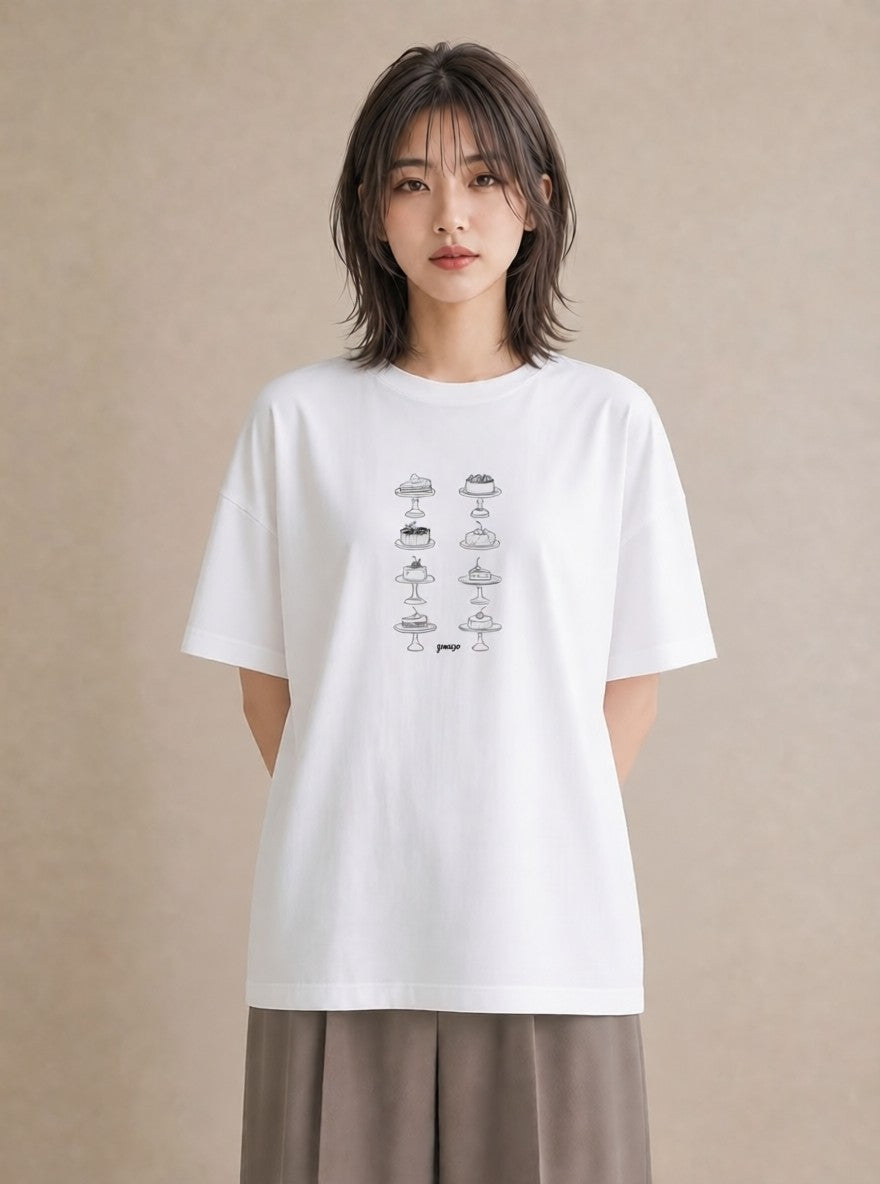 Tシャツ レディース スイーツ お菓子 デザート イラスト 可愛い 夏コーデ 通学 白T