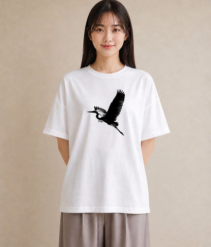 グラフィックTシャツ レディース 折り鶴 折り紙 ナチュラル アンティーク イラスト ラフカジュアル 秋コーデ おしゃれギフト 白T