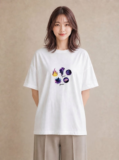 Tシャツ レディース 獅子座 星空 宇宙 イラスト 旅行コーデ ルームウェア ギフト 白T