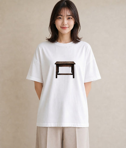 プリントTシャツ レディース 雨上がりのベンチ ベンチ ナチュラル アンティーク イラスト ゆるかわ 春コーデ 姉妹 白T