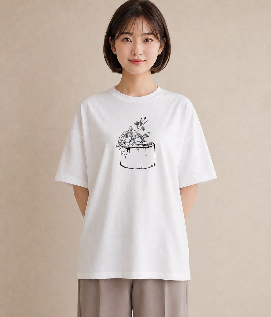グラフィックTシャツ レディース スイーツ お菓子 デザート イラスト カフェコーデ 夏コーデ 通学 白T