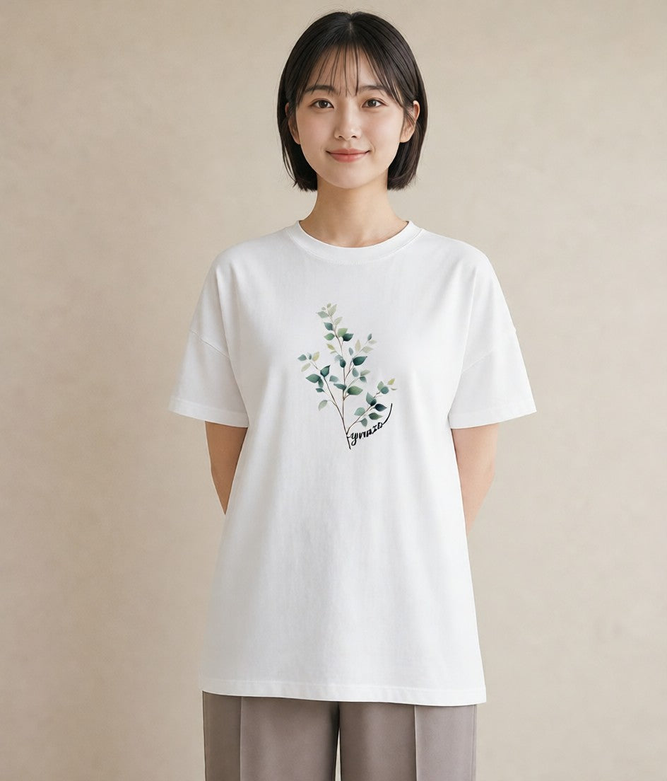 グラフィックTシャツ レディース ガラス瓶 小枝 ボタニカル ナチュラル アンティーク イラスト こなれ感 母娘コーデ 自分用 白T